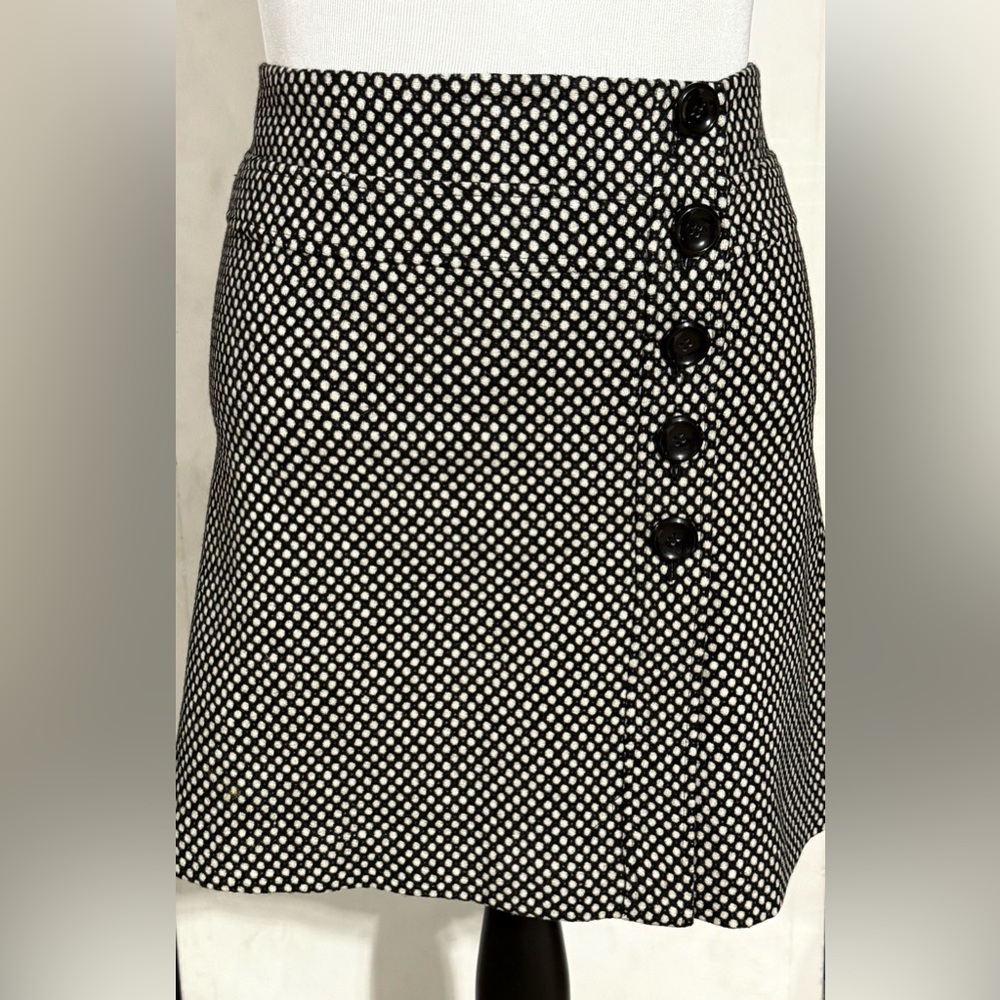 Talbots Wool Black & White Textured Pencil Skirt